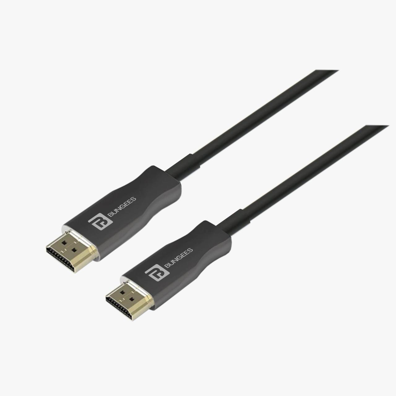 BUNGEES 8K HDMI 2.1 Optical Fiber Cable | 24K Gold Plated Connectors, 8K@60Hz, Ethernet | 10M, 20M, 30M, 40M, 50M BUNGEES 8K HDMI 2.1 Optical Fiber Cable | 24K Gold Plated Connectors, 8K@60Hz, Ethernet | 10M, 20M, 30M, 40M, 50M